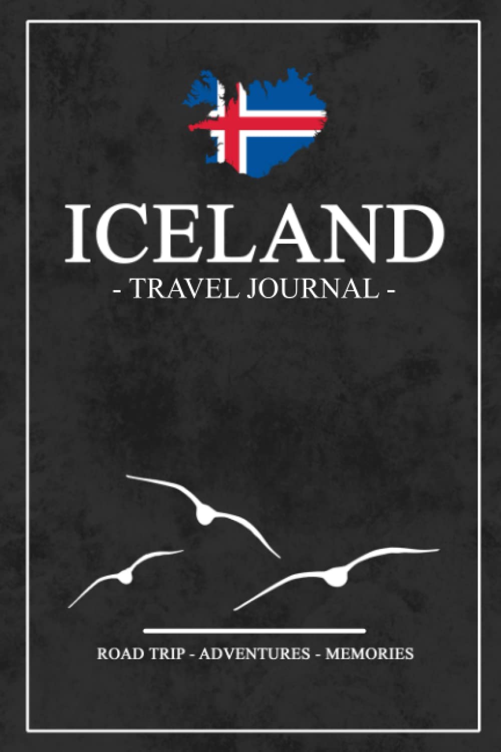 Cover of an Iceland road trip travel journal with a flag design
